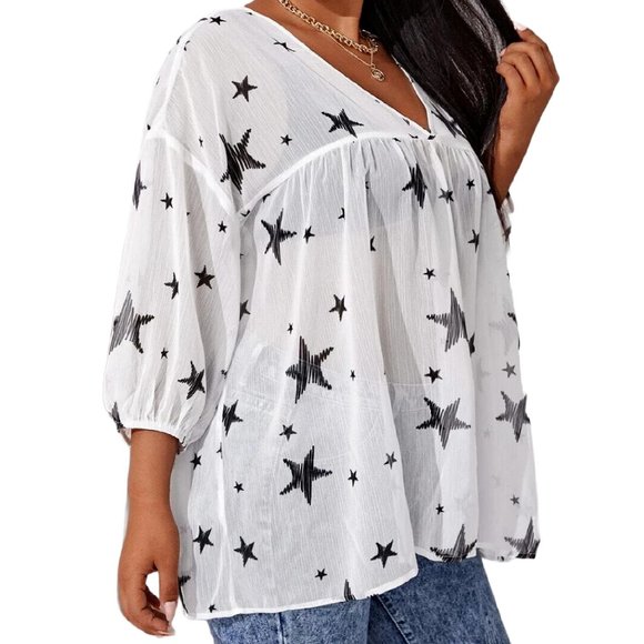 Tops - Lose Fit Plus Size 4XL Blouse